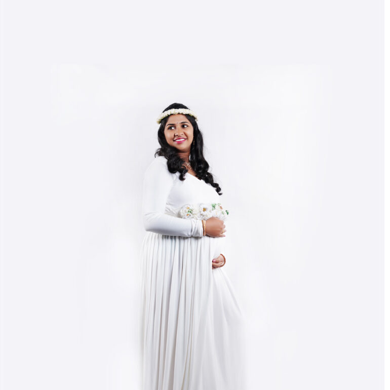 White elegance maternity